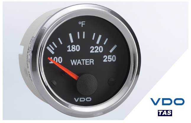 VDO Vision Chrome 250°F Temperature Gauge - 12V